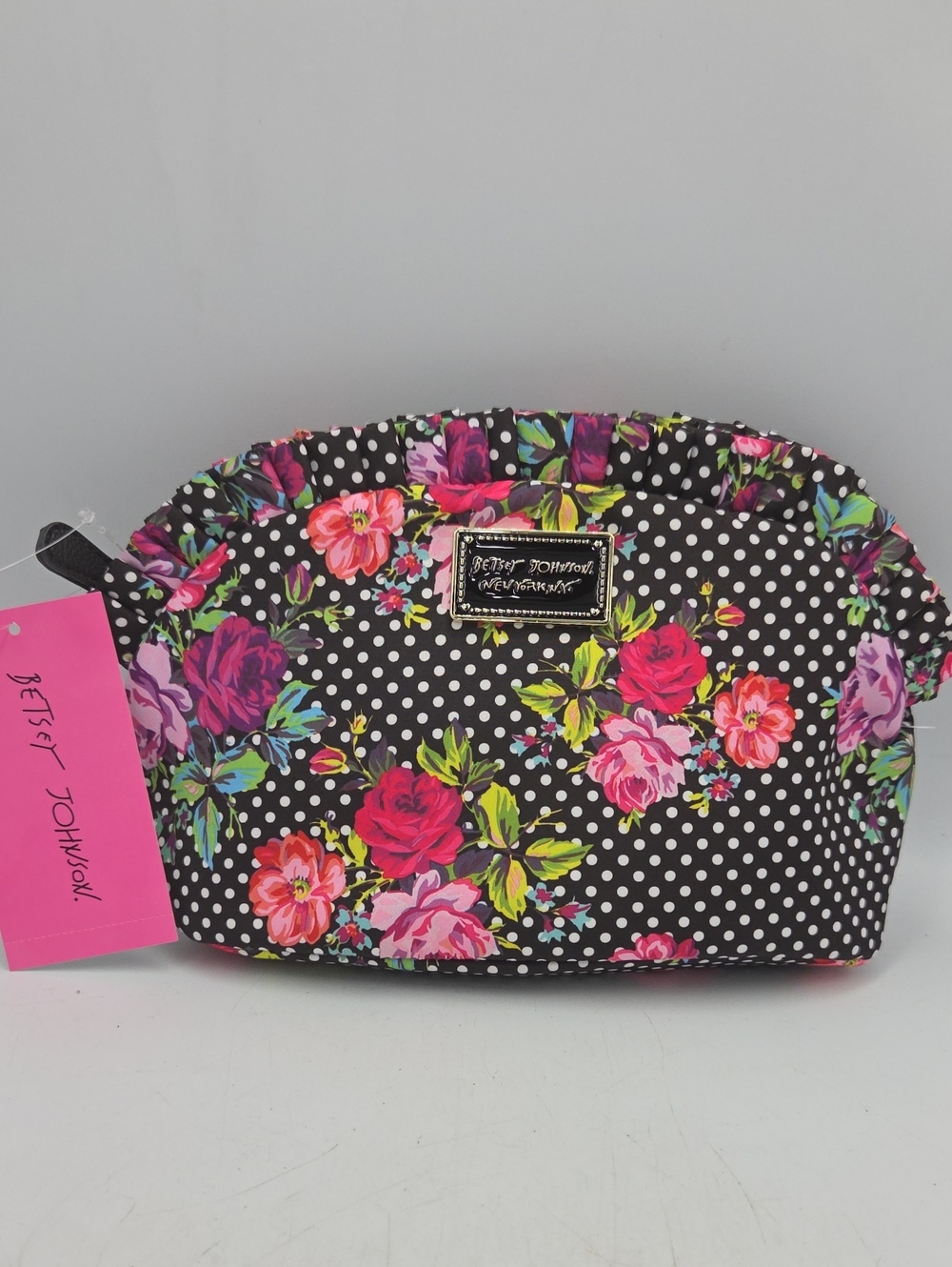 Betsey Johnson Floral Ruffle Cosmetic Bag